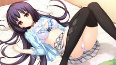 Skirts long hair anime girls sick puppies bra game cg underwear 