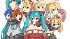 Skirts long hair hatsune miku vocaloid megurine luka kagamine 