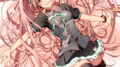 Skirts pink hair long hair anime girls blue eyes hatsune miku 