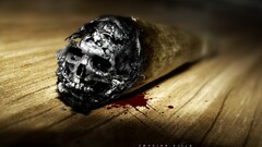 skull joints smoking drugs text Typography