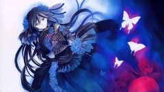 Skulls blue dress Flowers