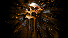 Skulls clocks gold shattered