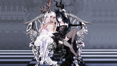 Skulls dress stockings blue