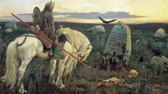 Skulls paintings weapons shield