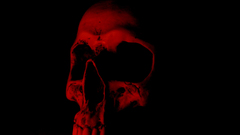 Skulls red black background