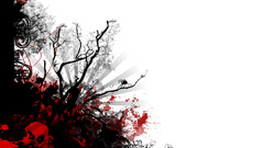 Skulls spiders branches abstract