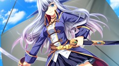 Sky blade Anime white hair anime girls blue eyes animal ears 