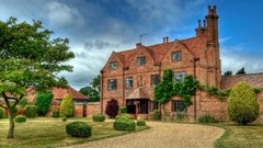 Sky lights City Lights colors houses shrubs cities rivers 