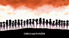Sky silhouettes shadows anime girls scenic girls und panzer