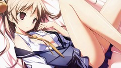 Sky woman anime girls seifuku underwear panties no bra Sora 