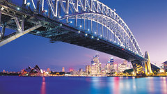 Skylines night Bridges Sydney