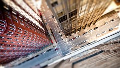 Skyscrapers cars Missouri architecture urban streets tilt-shift