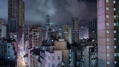 Skyscrapers Hong Kong Asia cityscapes night view skylines