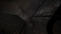 Skyscrapers Milky Way ny Dark Clouds