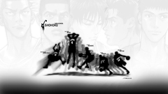 Slam dunk grayscale basketball