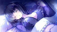 Sleeping anime girls closed eyes game cg cleavage ojousama wa 