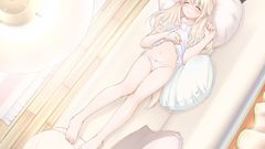 Sleeping navel closed eyes