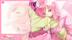 Sleeping pillows pajamas pink hair anime girls blue eyes 