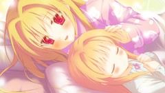 Sleeping red eyes blush long hair anime girls shida kazuhiro 