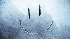 Smiley face water drops