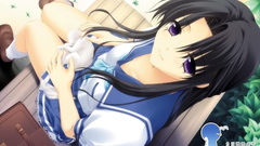 Smiling anime girls knee