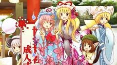 Smiling bows open mouth