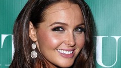 Smiling brunettes lip gloss Camilla Luddington