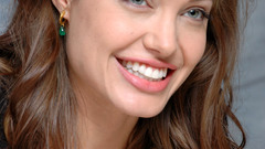 Smiling woman Angelina Jolie