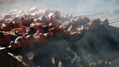 Smoke food meat kebab barbecue grill