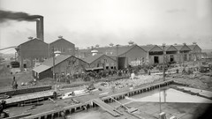 Smoke Michigan USA historic factories industrial plants 
