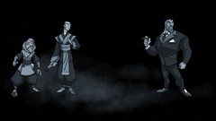 Smoke old black background asians male artwork video games klei 