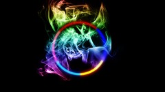 Smoking abstract multicolor circles