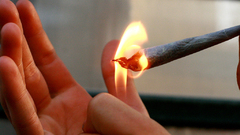 Smoking marijuana flame