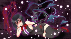 Snakes dress red eyes anime girls touhou black hair houjuu nue 