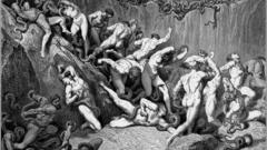 Snakes torture Gustave Dore