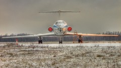 Snow Aircraft forests Tupolev TU-154