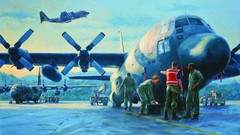 Snow Aircraft ice artwork C-130 Hercules