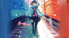 Snow Anime anime girls bakemonogatari senjougahara hitagi 