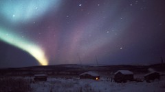 Snow aurora borealis national