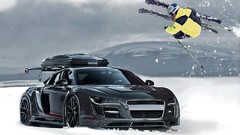 Snow Auto Audi Snowboarding Red Bull vehicles sports cars 