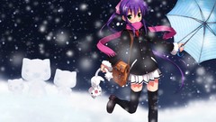 Snow cats purple hair