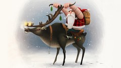 Snow Christmas santa claus reindeer