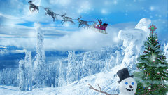 Snow Christmas Snowmen Christmas trees reindeer sleds
