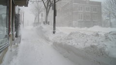 Snow cityscapes buildings