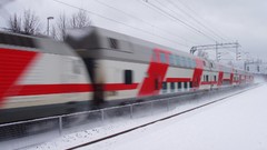 Snow Finland helsinki trains trainway Re460