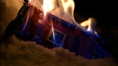 Snow fire dark ice black background gpu ATI Radeon