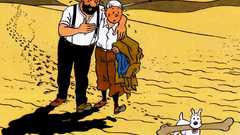 Snow footprint deserts Tintin Captain Haddock