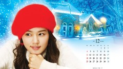 Snow hats Celebrity Calendar Actress smiling long hair 