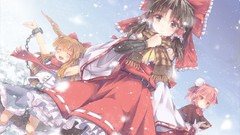 Snow horns red eyes north chains blondes scarfs blush pink hair 