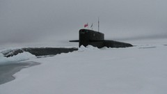 Snow ice submarine North Pole Russian Navy SLBM 667 BDRM